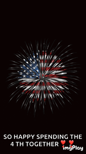 an animated fireworks display with the words so happy spending the 4th together