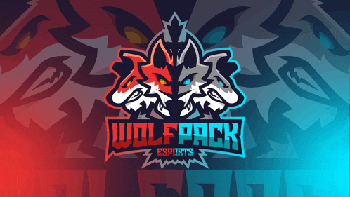 a logo for wolfpack esports with a fox and a wolf