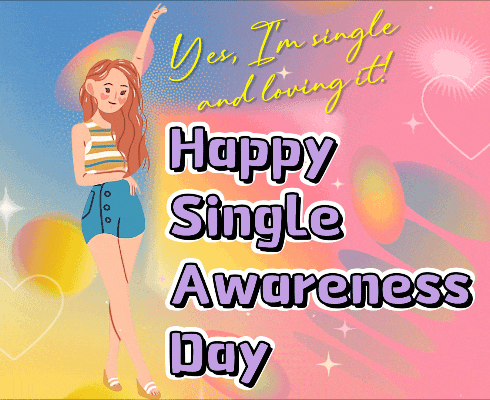 a poster for single awareness day with a girl on it