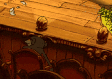 a cartoon of a monkey sitting on a chair