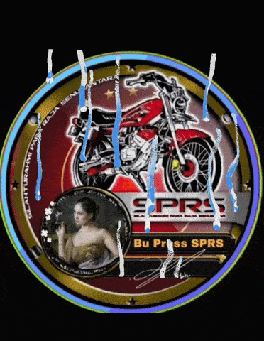 a picture of a woman and a motorcycle with the words bu press sprs on the bottom