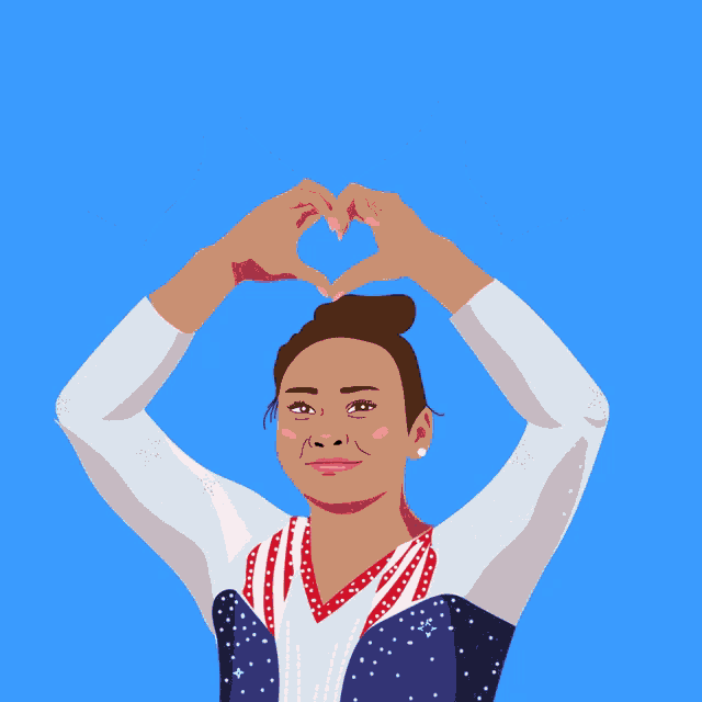 an illustration of a gymnast making a heart shape