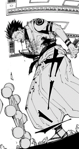 a black and white drawing of a man holding a gun and a sword .