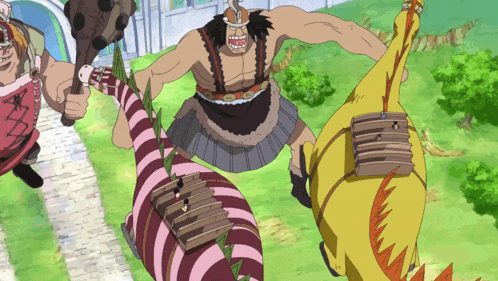 a cartoon of a man riding on the back of a pink and yellow zebra