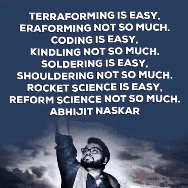 a poster with a quote from abhijit naskar