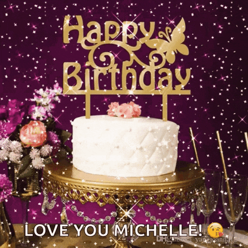 a birthday cake with a happy birthday topper on top of it