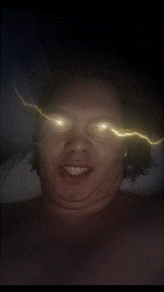 a man with a lightning bolt coming out of his eye