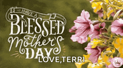 a mother 's day greeting card with pink and yellow flowers