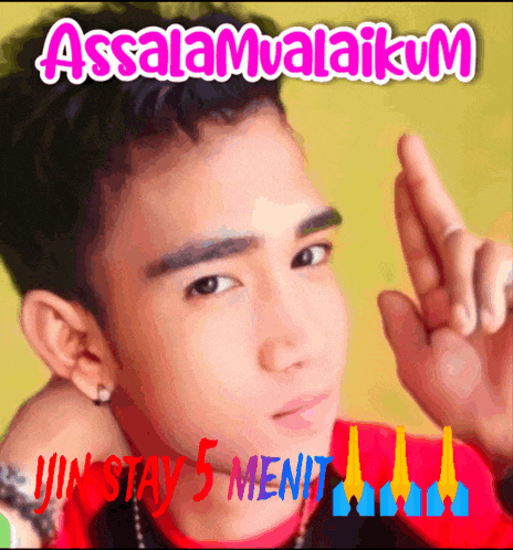 a picture of a boy with the words assalamualaikum written on it