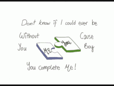 a drawing of a puzzle with the words " don t know if i could ever be without you " on it