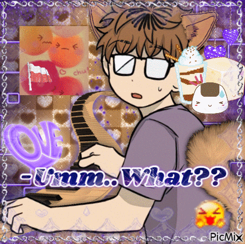 a cartoon drawing of a boy playing a piano with the words " umm what " below him