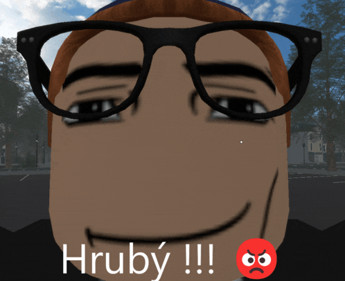 a close up of a person 's face with the word hruby written below it