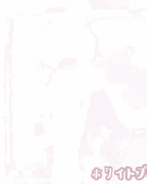 a boy with pink hair is wearing a pink scarf and a white jacket