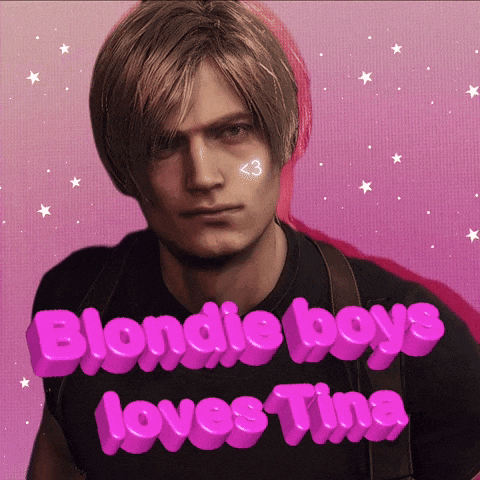 blondie boys loves tina is written in pink letters