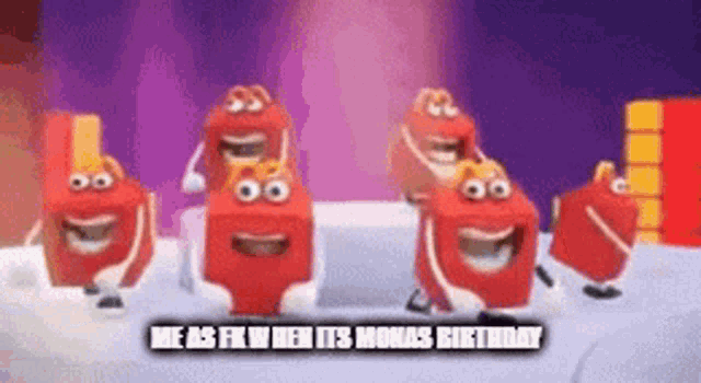a group of mcdonald 's happy meal characters are dancing on a table .