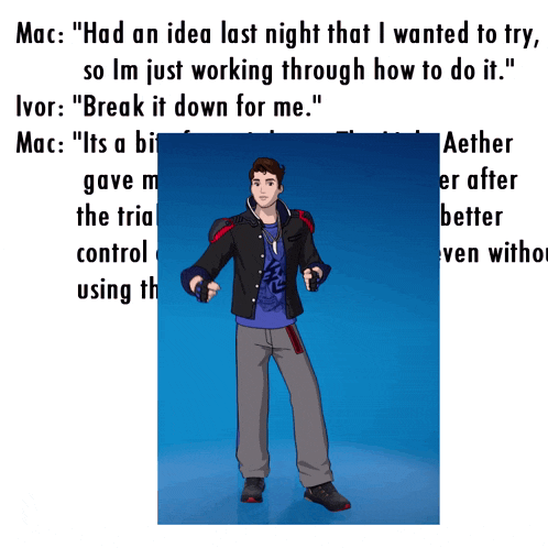 a cartoon of a man with the words mac " had an idea last night that i wanted to try so im just working through how to do it