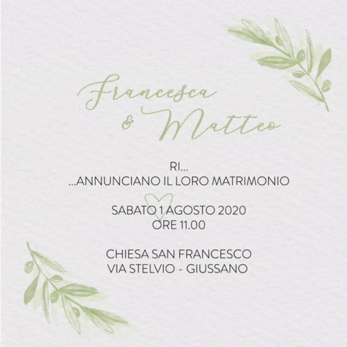 Wedding Francesca And Matteo2020 GIF - Wedding Francesca And Matteo2020 Invitation GIFs