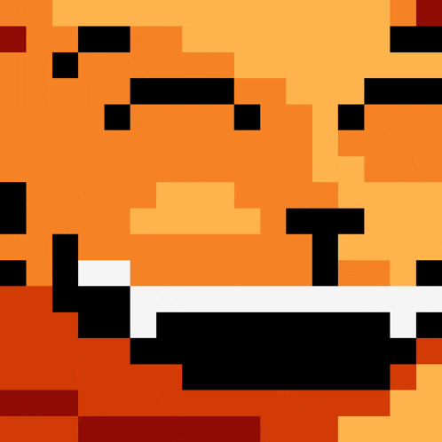 a pixel art of a smiling face with the letter t in the middle