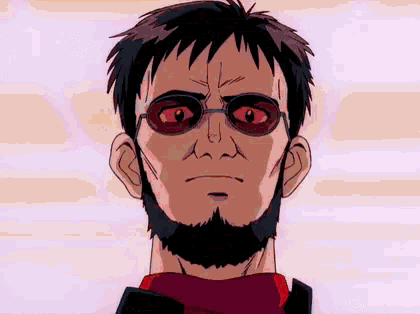 a cartoon character is standing in the dark and looking at the camera .