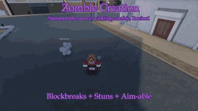 a screenshot of a video game that says zombie creation on it