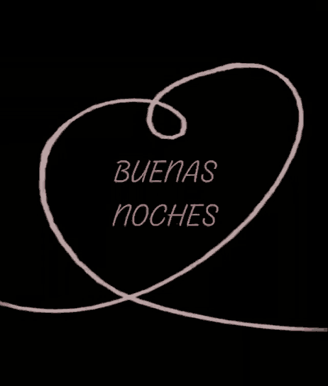 a black background with a pink swirl and the words buenas noches