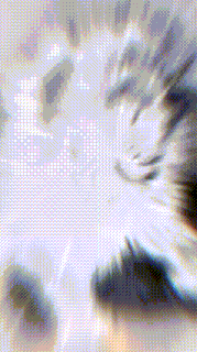 a blurry picture of a person 's face with a white background