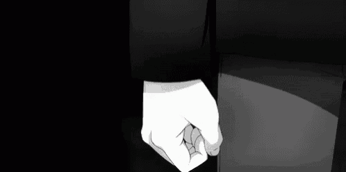 a black and white drawing of a person 's fist in a fist .