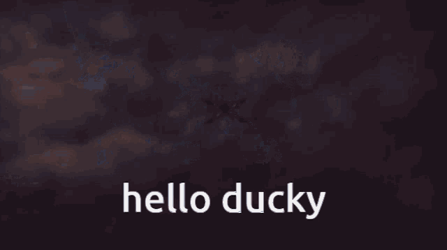 a man is kneeling down in the grass with the words hello ducky written above him