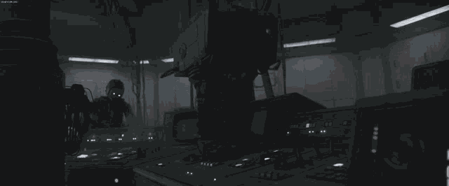 a video game scene with a r2d2 being destroyed by a lightning bolt