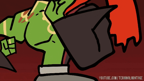 a cartoon drawing of a monster with the website youtube.com/terminalmontage written below it