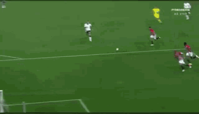 soccer players on a field with the word premiere on the bottom