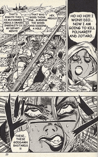 a page from a comic book shows a man holding a rifle and a woman screaming .