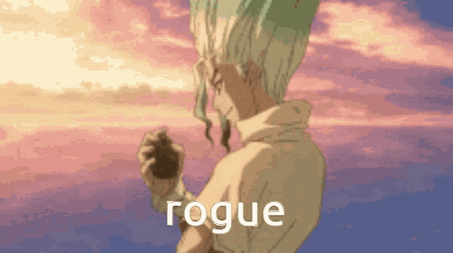 a man is holding a bomb in his hand and the word rogue is on the bottom .