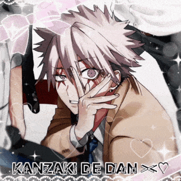 a picture of a man with kanzaki de dan written on the bottom