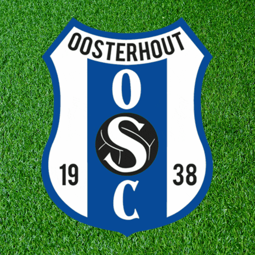 a blue and white emblem for oosterhout soccer club