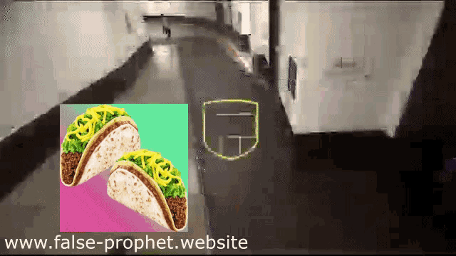 two tacos are on a colorful background with the website www.false-prophet.website