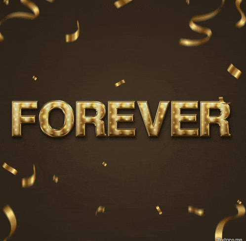 the word forever is written in gold letters