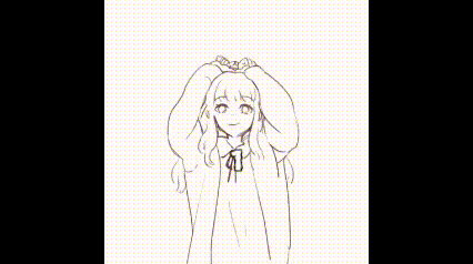 a drawing of a girl with the number 2 in front of her