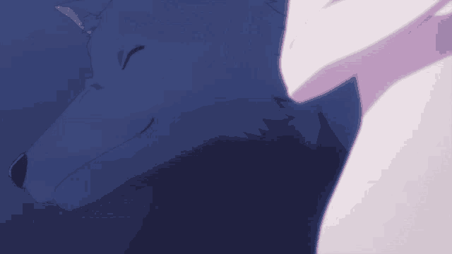 a cartoon drawing of a wolf with red eyes