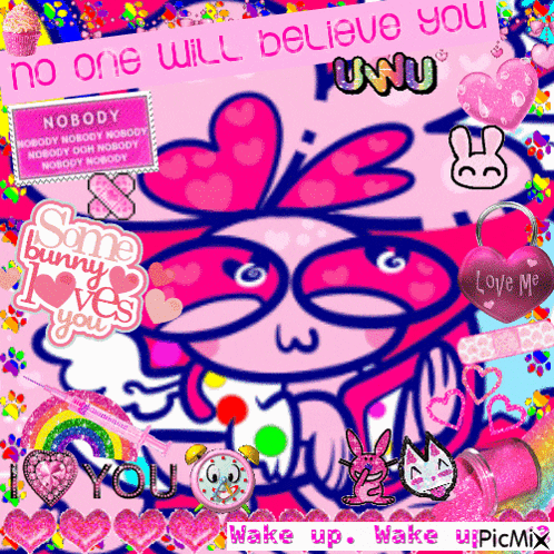 a picture of a bunny with the words " no one will believe you "