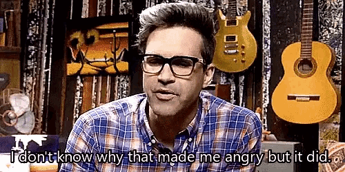 a man wearing glasses says i don 't know why that made me angry but it did