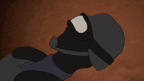a cartoon drawing of a man with a beard flexing his arm