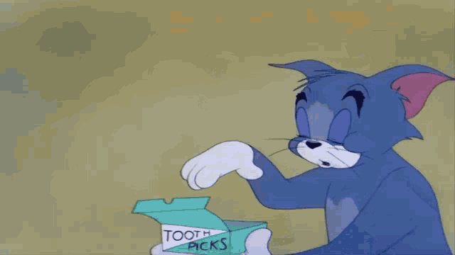 Tom Tired GIF - Tom Tired Toothpicks GIFs