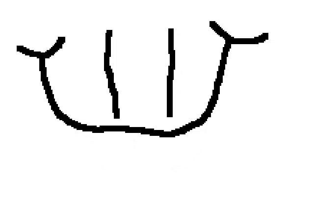 a drawing of a clown 's face with red eyes