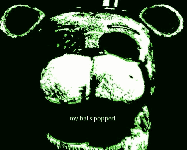a drawing of a bear with the words my balls popped