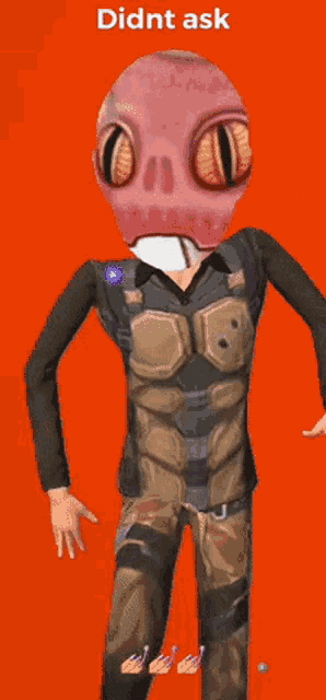 a cartoon character with a red mask on his head