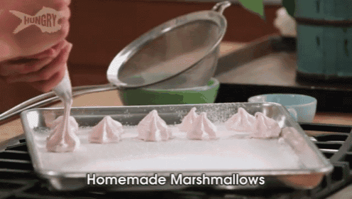 a person is making homemade marshmallows on a stove
