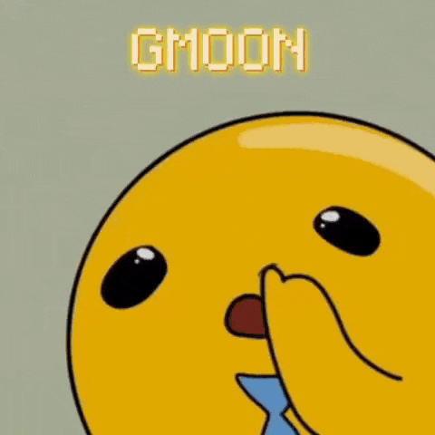 a cartoon smiley face is covering its nose with its hand and the word gmoon is written above it .