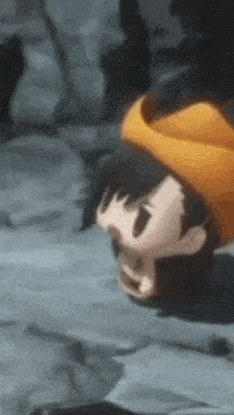 a cartoon character wearing a cowboy hat is laying on the ground