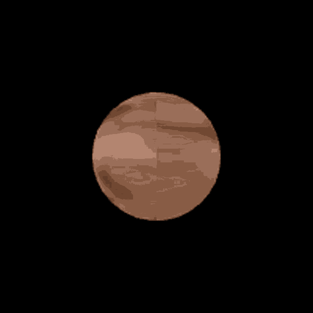 two brown spheres on a black background one of which looks like a face